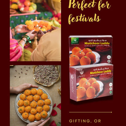 Flavory Mothichoor Laddu, Traditional Indian Sweet Made with Finest Ingredients, Soft & Sweet, 250g