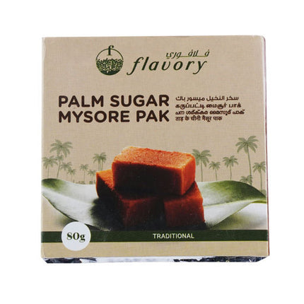 Flavory Palm Jaggery Mysore Pak, Made with Natural Palm Jaggery and Pure Ghee, Traditional Indian Sweet, 2 Pieces, 80g