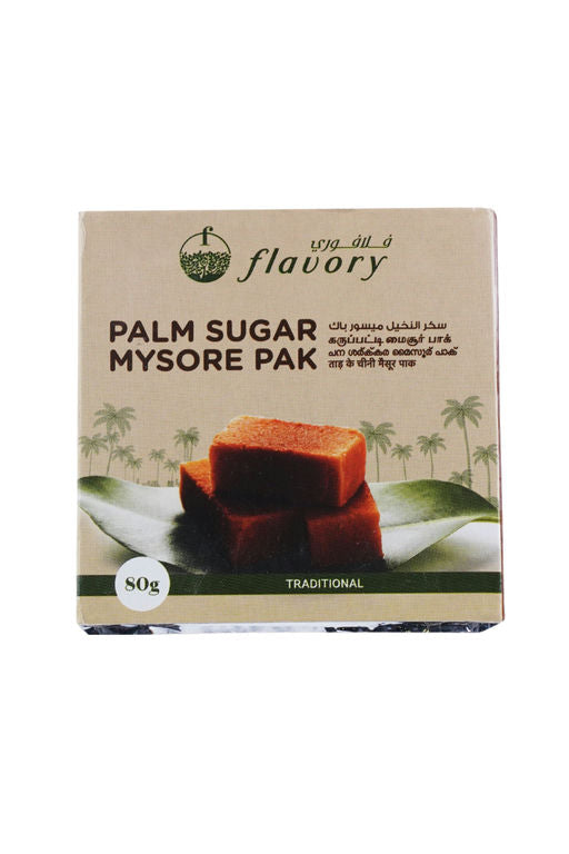 Flavory Palm Jaggery Mysore Pak, Made with Natural Palm Jaggery and Pure Ghee, Traditional Indian Sweet, 2 Pieces, 80g