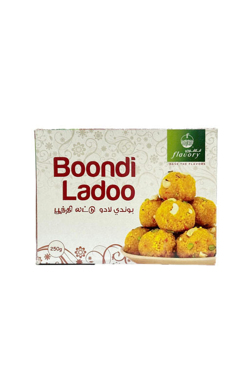 Flavory Boondi Laddu, Traditional Indian Sweet Made with Crispy Boondi and Pure Ghee, Soft & Sweet, 250g