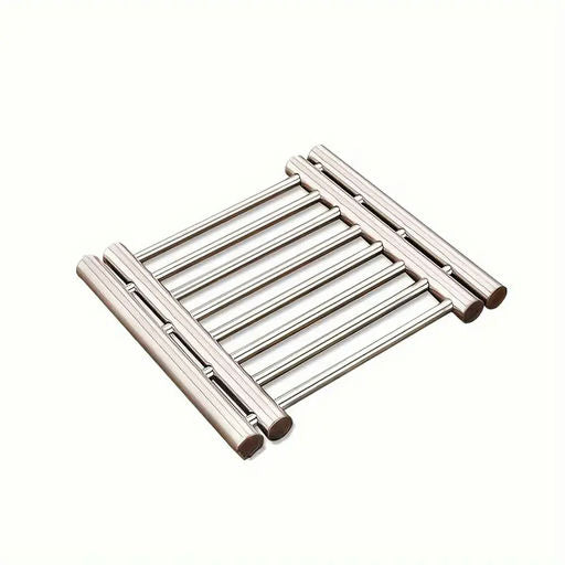 Buy and Bill Adjustable Stainless Steel Trivet – Expandable Hot Pot Stand & Spoon Rest for Countertop, Heat-Resistant Metal Mat