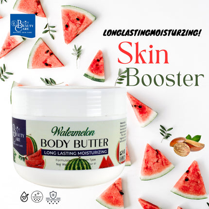 GC Beauty Care Body Butter – Watermelon (170ml / 5.7oz) Shea Butter Infused Long-Lasting Moisturizer for All Skin Types – Promotes Anti-Aging & Prevents Skin Problems