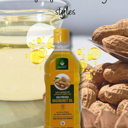 Flavory Cold Pressed Groundnut Oil, Pure & Natural Cooking Oil, Rich in Flavor and Nutrients, 500ml