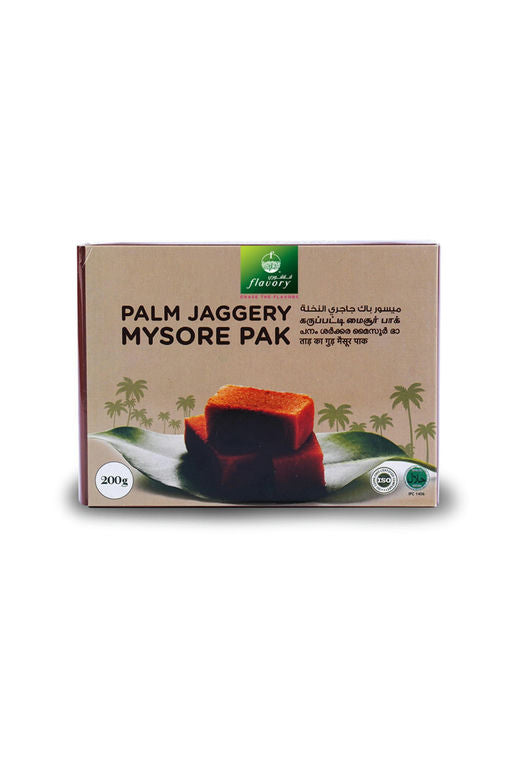 Flavory Palm Jaggery Mysore Pak, Made with Natural Palm Jaggery and Pure Ghee, Traditional Indian Sweet, 200g