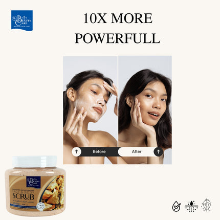 GC Beauty Care Exfoliating & Detoxifying Face & Body Scrub – Gold (500ml) For All Skin Types – Natural Exfoliation & Skin Whitening