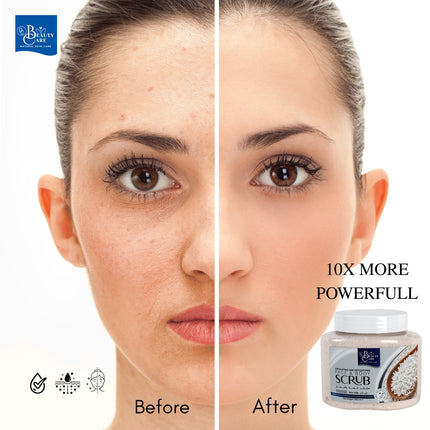 GC Beauty Care Exfoliating & Detoxifying Face & Body Scrub – Rice Milk (500ml) For All Skin Types – Natural Exfoliation & Skin Whitening
