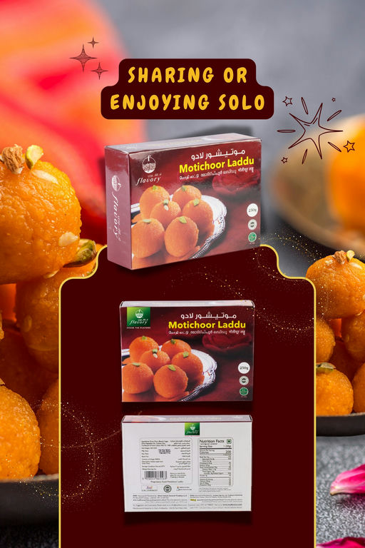 Flavory Mothichoor Laddu, Traditional Indian Sweet Made with Finest Ingredients, Soft & Sweet, 250g