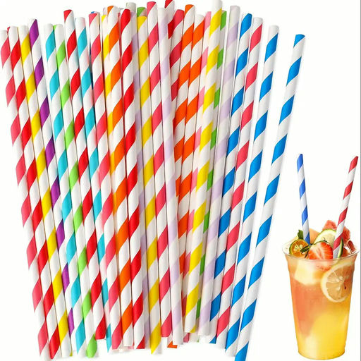 Buy and Bill 100 pcs Paper Straws for Parties & Cocktails – Eco-Friendly Drinkware Accessories – Perfect for Events, Smoothies, and Beverages