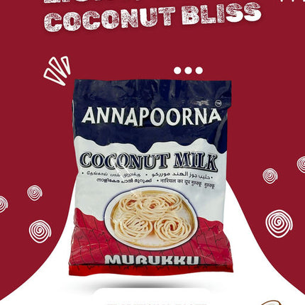 Flavory Coconut Milk Murukku, Traditional South Indian Snack Made with Coconut Milk, Rice Flour & Spices, Crispy & Flavorful, 75g