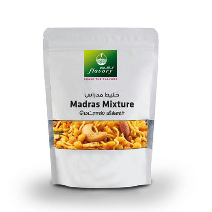 Flavory Madras Mixture, Traditional South Indian Snack Made with Mixed Lentils, Nuts & Spices, Crispy & Spicy, 100g