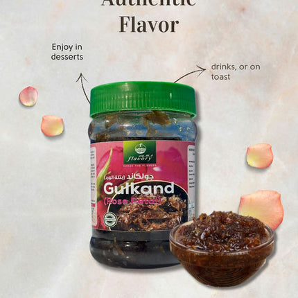 Flavory Gulkand (Rose Petal Jam), Natural and Sweet, Made with Fresh Rose Petals and Sugar, 300g