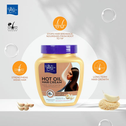 GC Beauty Care Hot Oil Hair Cream – Garlic (1000ml) Intense Moisturizing Treatment for Smooth & Sleek Hair