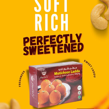 Flavory Mothichoor Laddu, Traditional Indian Sweet Made with Finest Ingredients, Soft & Sweet, 250g