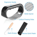 Buy and Bill 2-in-1 Stainless Steel Garlic Press Rocker with Bottle Opener, Silicone Peeler, and Spreader Knife