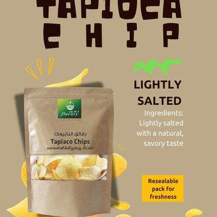 Flavory Tapioca Chips, Crispy & Crunchy Snack Made with Fresh Tapioca, 100g