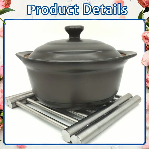 Buy and Bill Adjustable Stainless Steel Trivet – Expandable Hot Pot Stand & Spoon Rest for Countertop, Heat-Resistant Metal Mat