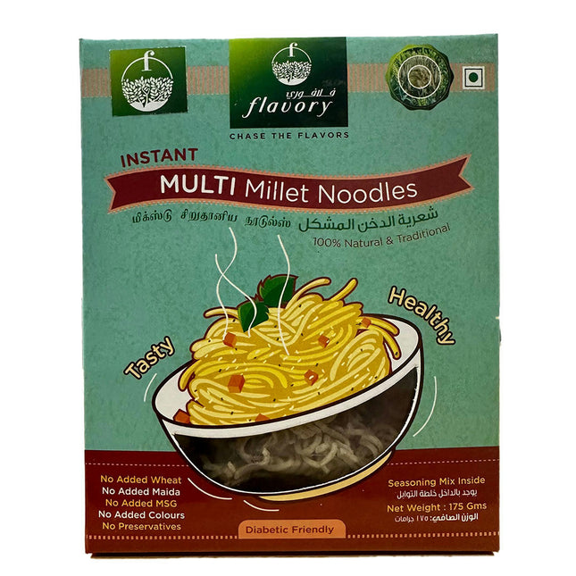Flavory Multi Millet Noodles, Healthy Yet Easy to Prepare, Gluten-Free & Nutrient-Rich, High in Fiber & Protein, 175g