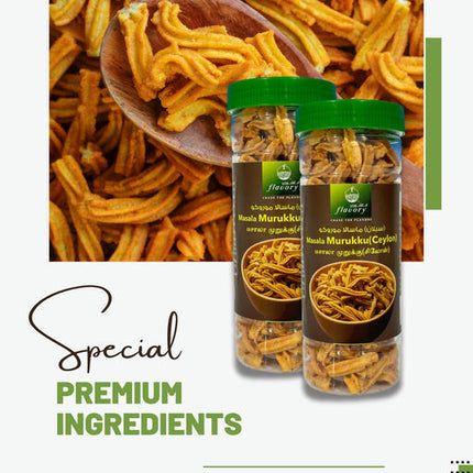 Flavory Masala (Ceylon) Muruku, Traditional South Indian Snack Made with Rice Flour & Spices, Crispy & Flavorful, 150g