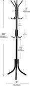 Buy and Bill Metal Standing Coat Rack with Umbrella Holder – Sturdy, Freestanding Design for Home & Office, Black