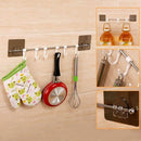 Buy and Bill Plastic Magic Sticker Series Self-Adhesive Hook Hanger – 6 Hooks for Kitchen and Bathroom Use