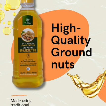 Flavory Cold Pressed Groundnut Oil, Pure & Natural Cooking Oil, Rich in Flavor and Nutrients, 500ml