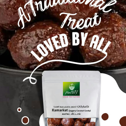 Flavory Kamarkat (Kalkona) Candy, Traditional South Indian Sweet Made with Jaggery, Sesame Seeds & Spices, 100g