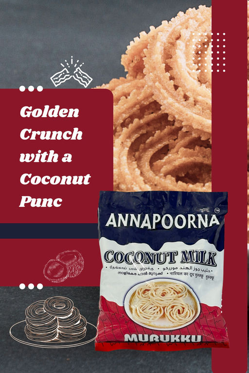 Flavory Coconut Milk Murukku, Traditional South Indian Snack Made with Coconut Milk, Rice Flour & Spices, Crispy & Flavorful, 75g