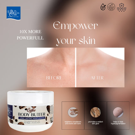 GC Beauty Care Coffee Body Butter – 170ml / 5.7oz – Long-Lasting Moisturizer for All Skin Types