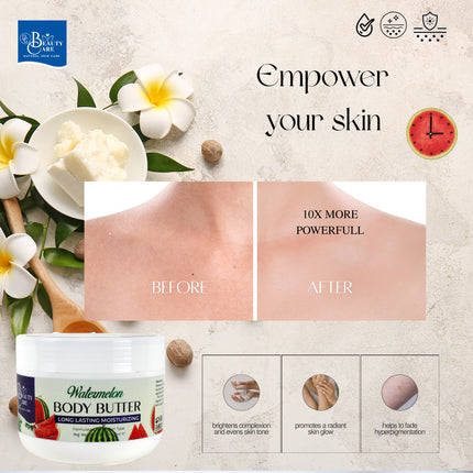 GC Beauty Care Body Butter – Watermelon (170ml / 5.7oz) Shea Butter Infused Long-Lasting Moisturizer for All Skin Types – Promotes Anti-Aging & Prevents Skin Problems