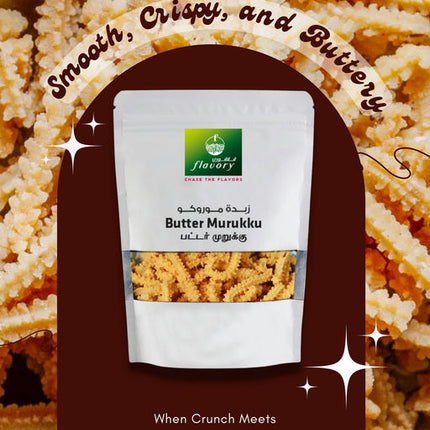 Flavory Butter Murukku (South Indian Savory Snack), Traditional Rice Flour Snack with Butter & Spices, Crispy & Flavorful, 100g