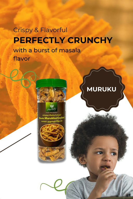 Flavory Masala (Ceylon) Muruku, Traditional South Indian Snack Made with Rice Flour & Spices, Crispy & Flavorful, 150g