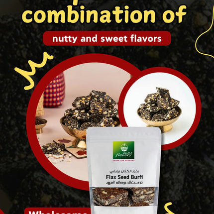 Flavory Flax Seed Candy (Burfi), Traditional Healthy Indian Sweet Made with Flax Seeds, Jaggery & Spices, 100g