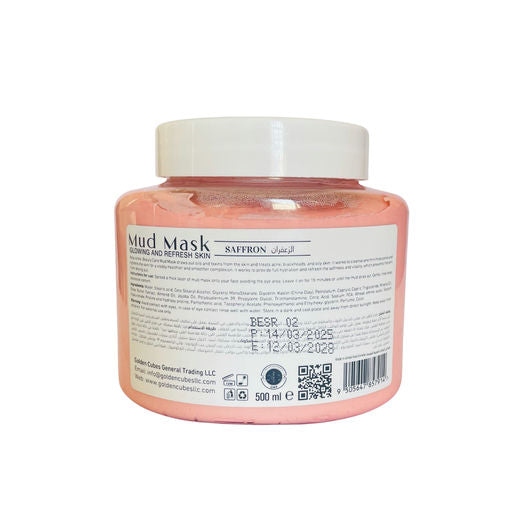 GC Beauty Care Face Mud Mask – Zaffron (500ml) Helps Treat Acne & Gently Removes Dead Skin Cells – For Clear, Radiant Skin