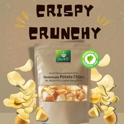 Flavory Natural Potato Chips, Crispy & Crunchy Snack Made with Fresh Potatoes, 100g