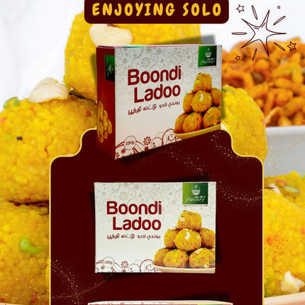 Flavory Boondi Laddu, Traditional Indian Sweet Made with Crispy Boondi and Pure Ghee, Soft & Sweet, 250g