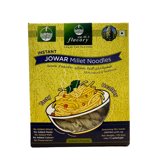 Flavory Jowar Millet Noodles, Healthy Yet Easy to Prepare, Gluten-Free & Nutrient-Rich, High in Fiber & Protein, 175g