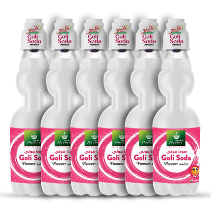 Flavory Goli Soda Carbonated Soft Drinks,Non alcoholic Flavoured Cool Drink, Indian Style Soda with Free Marble, Paneer - 6x300ml