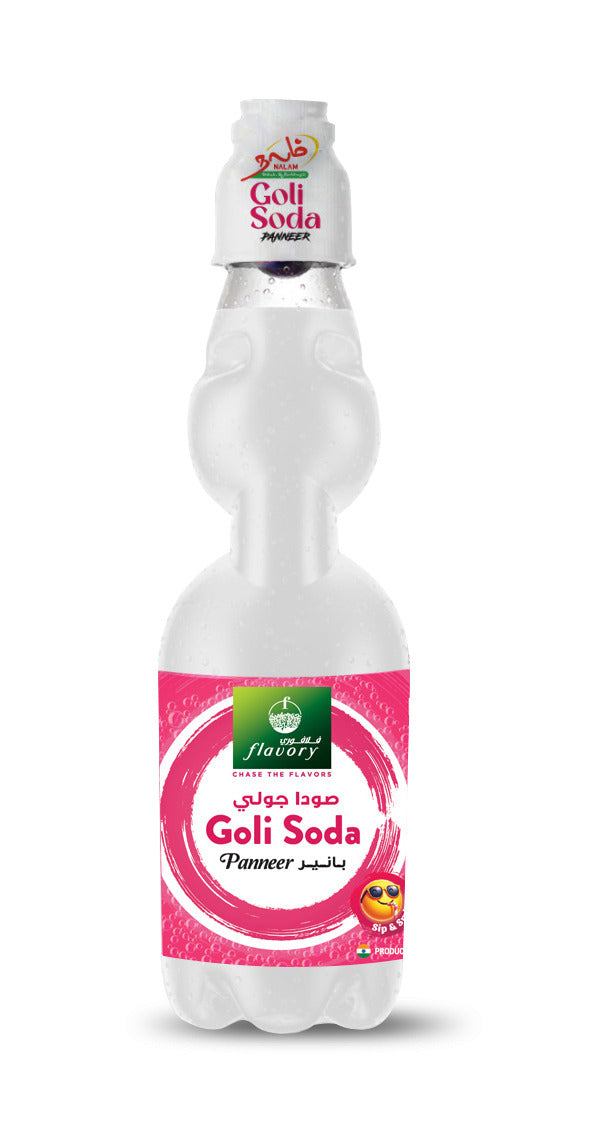 Flavory Goli Soda Carbonated Soft Drinks, Non alcoholic Flavoured Cool Drink, Indian Style Soda with Free Marble, Paneer - 300ml