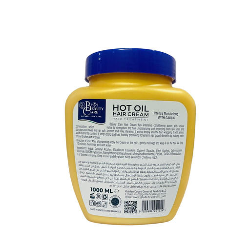 GC Beauty Care Hot Oil Hair Cream – Garlic (1000ml) Intense Moisturizing Treatment for Smooth & Sleek Hair