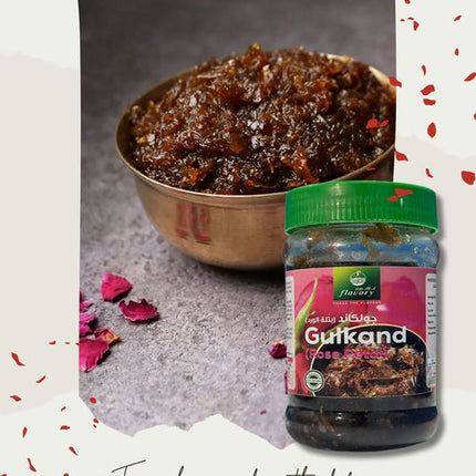 Flavory Gulkand (Rose Petal Jam), Natural and Sweet, Made with Fresh Rose Petals and Sugar, 300g
