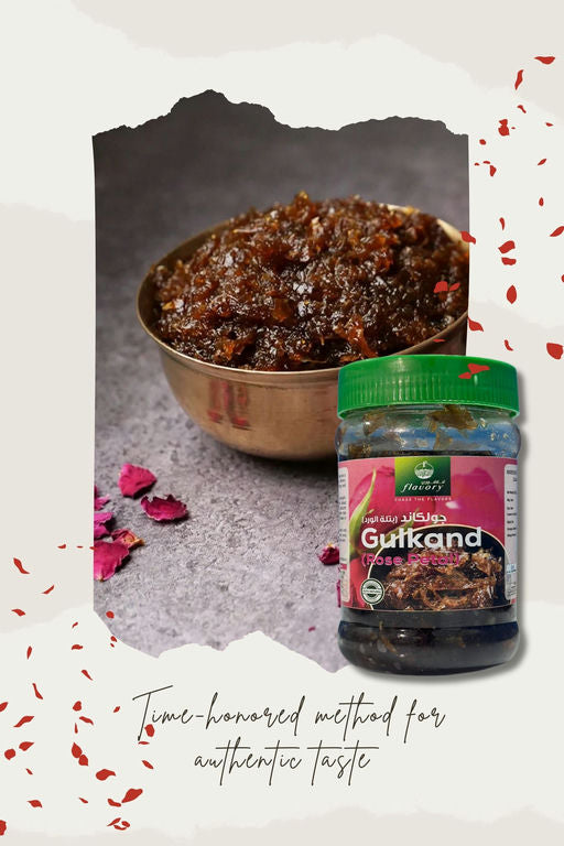 Flavory Gulkand (Rose Petal Jam), Natural and Sweet, Made with Fresh Rose Petals and Sugar, 300g