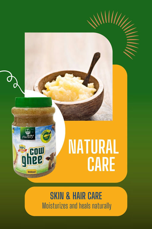 Flavory Cow Ghee, Pure & Natural Clarified Butter for Cooking and Skincare, 500ml