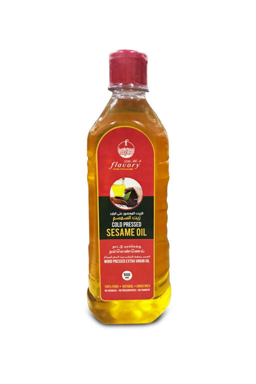 Flavory Cold Pressed Sesame Oil, Pure & Natural Oil for Cooking and Skin Care, 500ml
