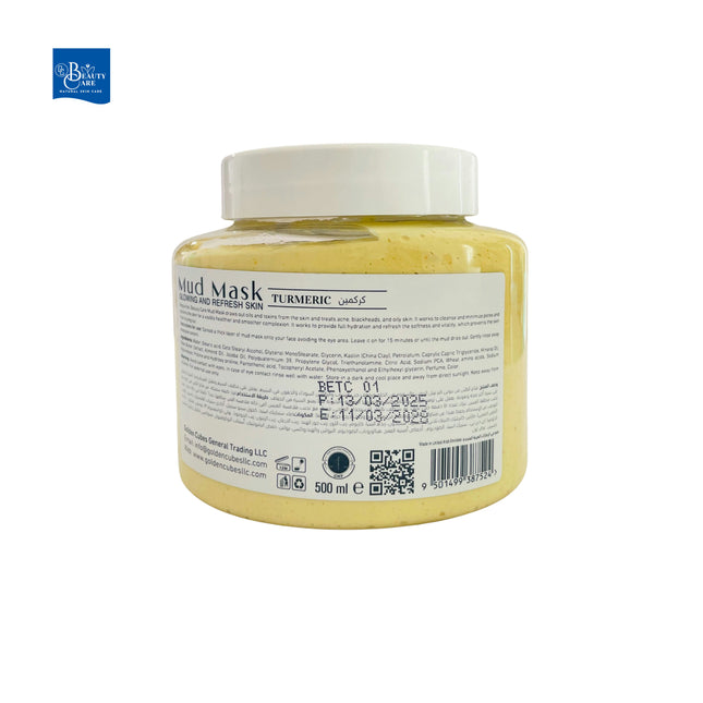 GC Beauty Care Face Mud Mask – Turmeric (500ml) Anti-Aging & Skin Brightening – Suitable for All Skin Types