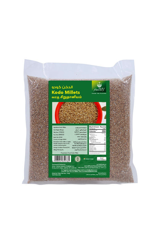 Flavory Kodo Millet (Varagu), Pure & Natural Whole Grain, High in Fiber & Nutrients, 500g