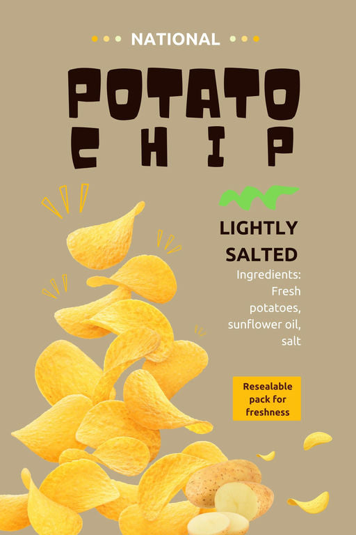Flavory Natural Potato Chips, Crispy & Crunchy Snack Made with Fresh Potatoes, 100g