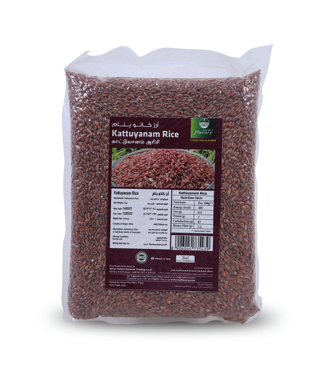 Flavory Kattuyanam Rice, Pure & Natural Traditional Rice, Rich in Fiber & Nutrients, 1kg