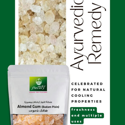 Flavory Almond Gum (Badam Pisin), Natural and Healthy, Rich in Nutrients, 100g