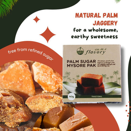 Flavory Palm Jaggery Mysore Pak, Made with Natural Palm Jaggery and Pure Ghee, Traditional Indian Sweet, 2 Pieces, 80g