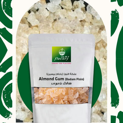 Flavory Almond Gum (Badam Pisin), Natural and Healthy, Rich in Nutrients, 100g